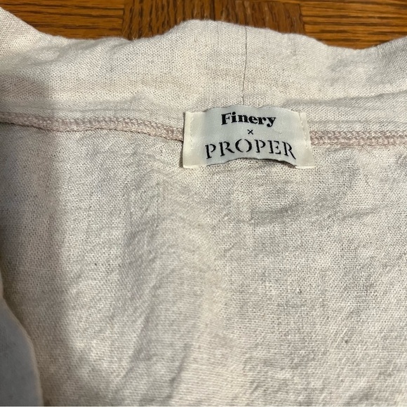 Finery x Proper Linen Blend Kimono Jacket Blazer Sz S Relaxed Fit Lagenlook - Picture 9 of 15